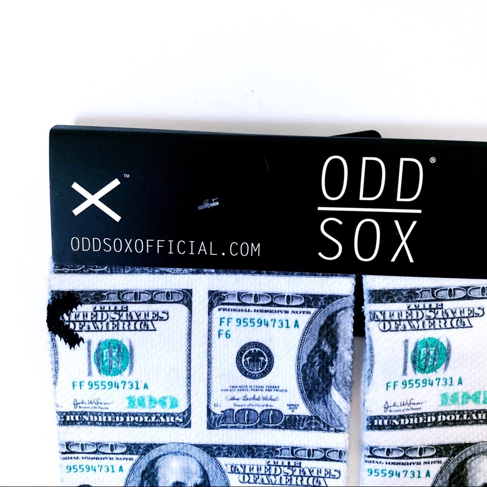 🆕 Odd Sox Money Benjamins 100 Bills Crew Socks - Picture 2 of 7